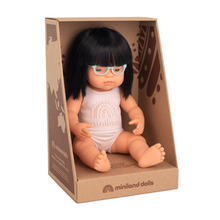 Load image into Gallery viewer, MINILAND DOLL - ASIAN GIRL WITH GLASSES 38 CM