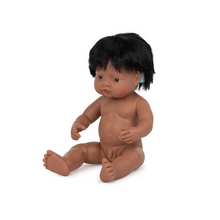 Load image into Gallery viewer, MINILAND DOLL - HISPANIC BOY WITH HEARING AID 38 CM