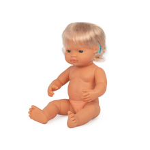 Load image into Gallery viewer, MINILAND DOLL - CAUCASIAN GIRL WITH HEARING AID 38 CM
