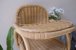 Rattan Doll High Chair with movable desk