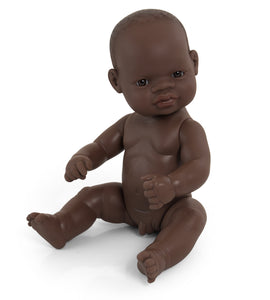 MINILAND DOLL - AFRICAN BOY AND GIRL 32 CM