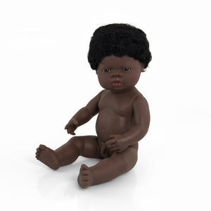 MINILAND DOLL - AFRICAN BOY AND GIRL 38 CM