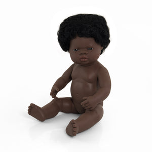 MINILAND DOLL - AFRICAN BOY AND GIRL 38 CM