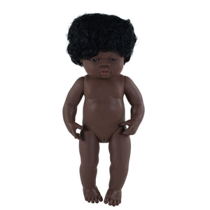 MINILAND DOLL - AFRICAN BOY AND GIRL 38 CM