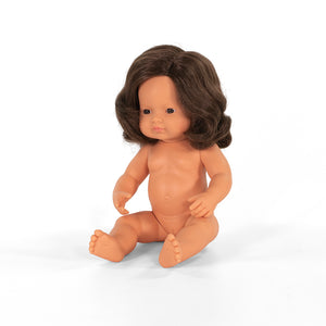 MINILAND DOLL - BROWN HAIR BOY AND GIRL 38 CM