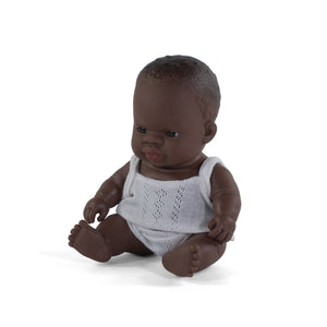 MINILAND DOLL - AFRICAN BOY AND GIRL 21 CM