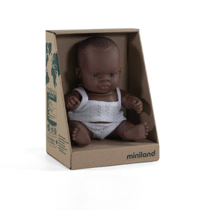 MINILAND DOLL - AFRICAN BOY AND GIRL 21 CM