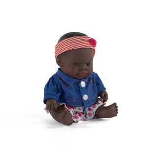 MINILAND DOLL - AFRICAN BOY AND GIRL 21 CM