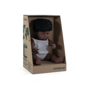 MINILAND DOLL - AFRICAN BOY AND GIRL 38 CM