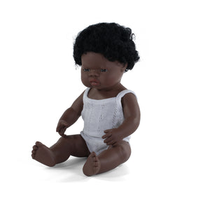 MINILAND DOLL - AFRICAN BOY AND GIRL 38 CM