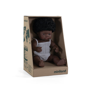 MINILAND DOLL - AFRICAN BOY AND GIRL 38 CM