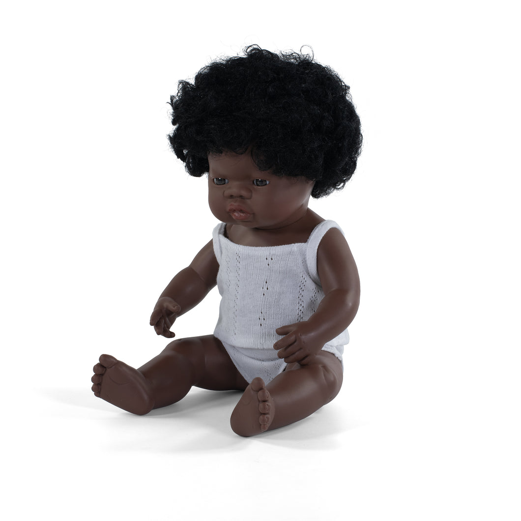 MINILAND DOLL - AFRICAN BOY AND GIRL 38 CM