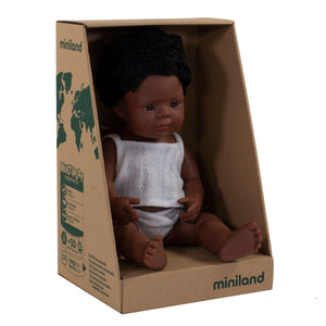 MINILAND DOLL - AFROAMERICAN BOY AND GIRL  38 CM