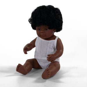 MINILAND DOLL - AFROAMERICAN BOY AND GIRL  38 CM