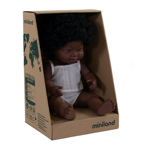 MINILAND DOLL - DOWN SYNDROME AFRICAN BOY AND GIRL 38 CM