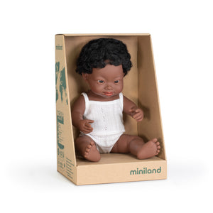 MINILAND DOLL - DOWN SYNDROME AFRICAN BOY AND GIRL 38 CM