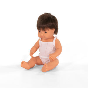 MINILAND DOLL - BROWN HAIR BOY AND GIRL 38 CM