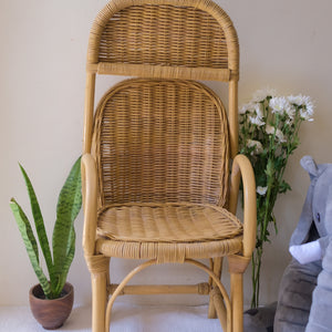 Rattan Doll High Chair with movable desk