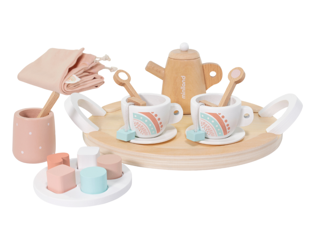 MINILAND - DOLL WOODEN TEA SET