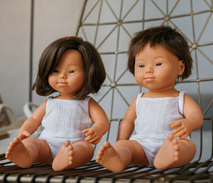 MINILAND DOLL - DOWN SYNDROME CAUCASIAN BOY AND GIRL 38 CM